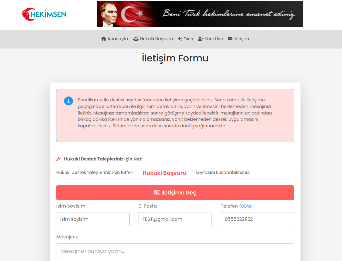 HEKİMSEN SENDİKA ÜYELİK SİSTEMİ